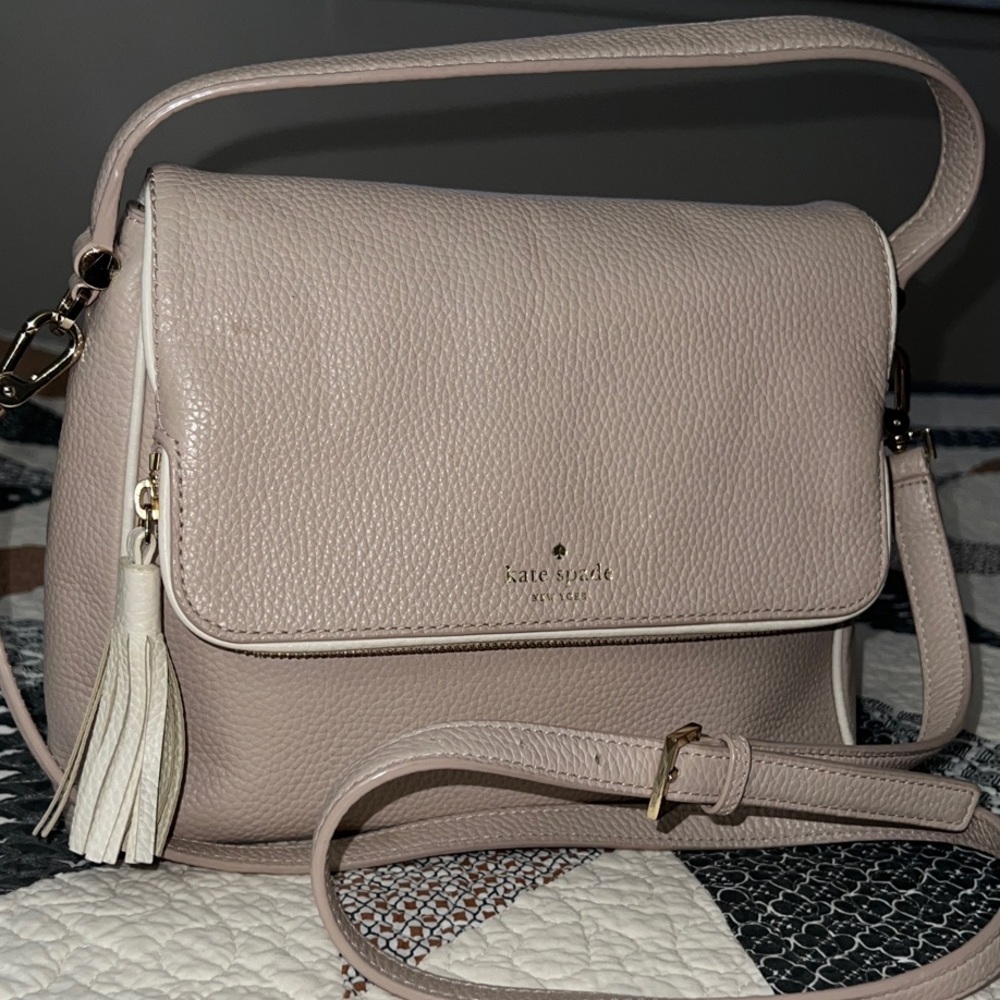 Kate Spade Beige Crossbody Bag with Tassel